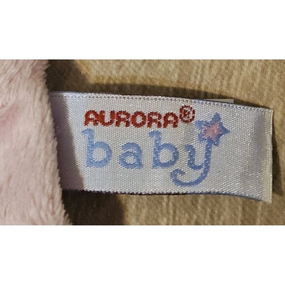 Aurora Baby Pink Bear Teether Lovey Hand Puppet New - Picture 3 of 8